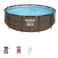 Bestway Steel Pro Max Rattan Ø 366x100 Cm Stahl Runder Aufstellpool Bestway Steel Pro Max Rattan Ø 366x100 Cm Stahl Runder Aufstellpool