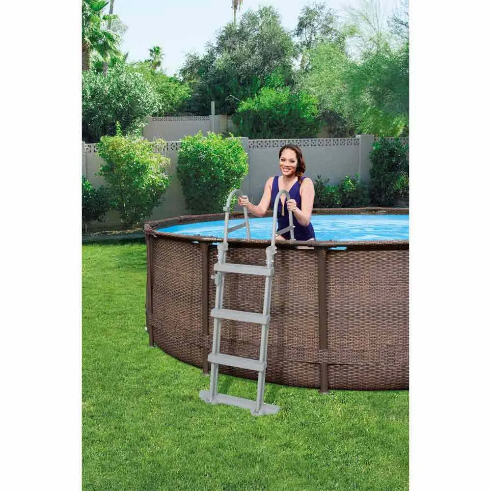 Bestway Steel Pro Max Rattan Ø 366x100 Cm Stahl Runder Aufstellpool, Brown / blue, 9150L Bestway Steel Pro Max Rattan Ø 366x100 Cm Stahl Runder Aufstellpool, Brown / blue, 9150L