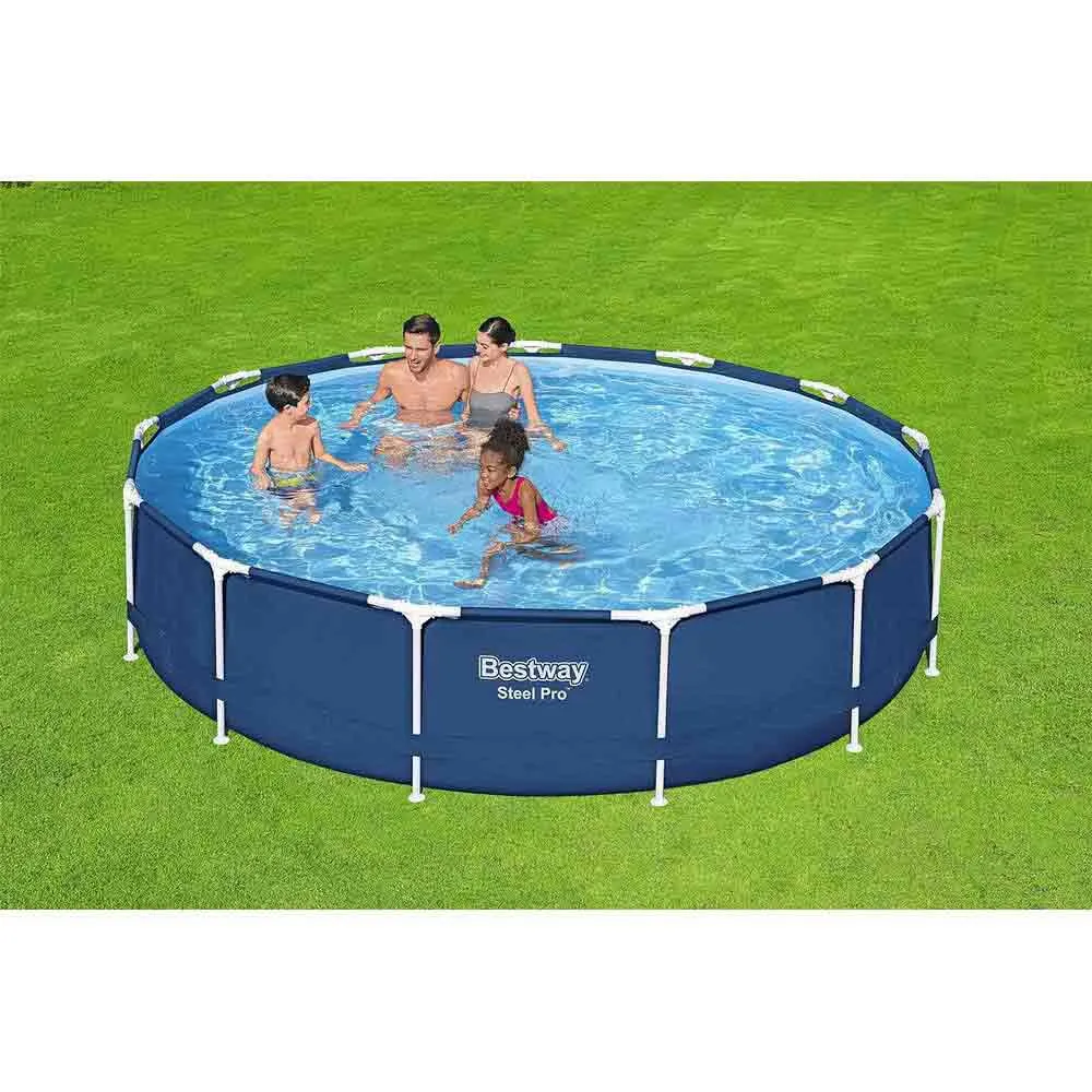 Bestway Steel Pro Ø 396x84 Cm Stahl Runder Aufstellpool, Blue, 8680L