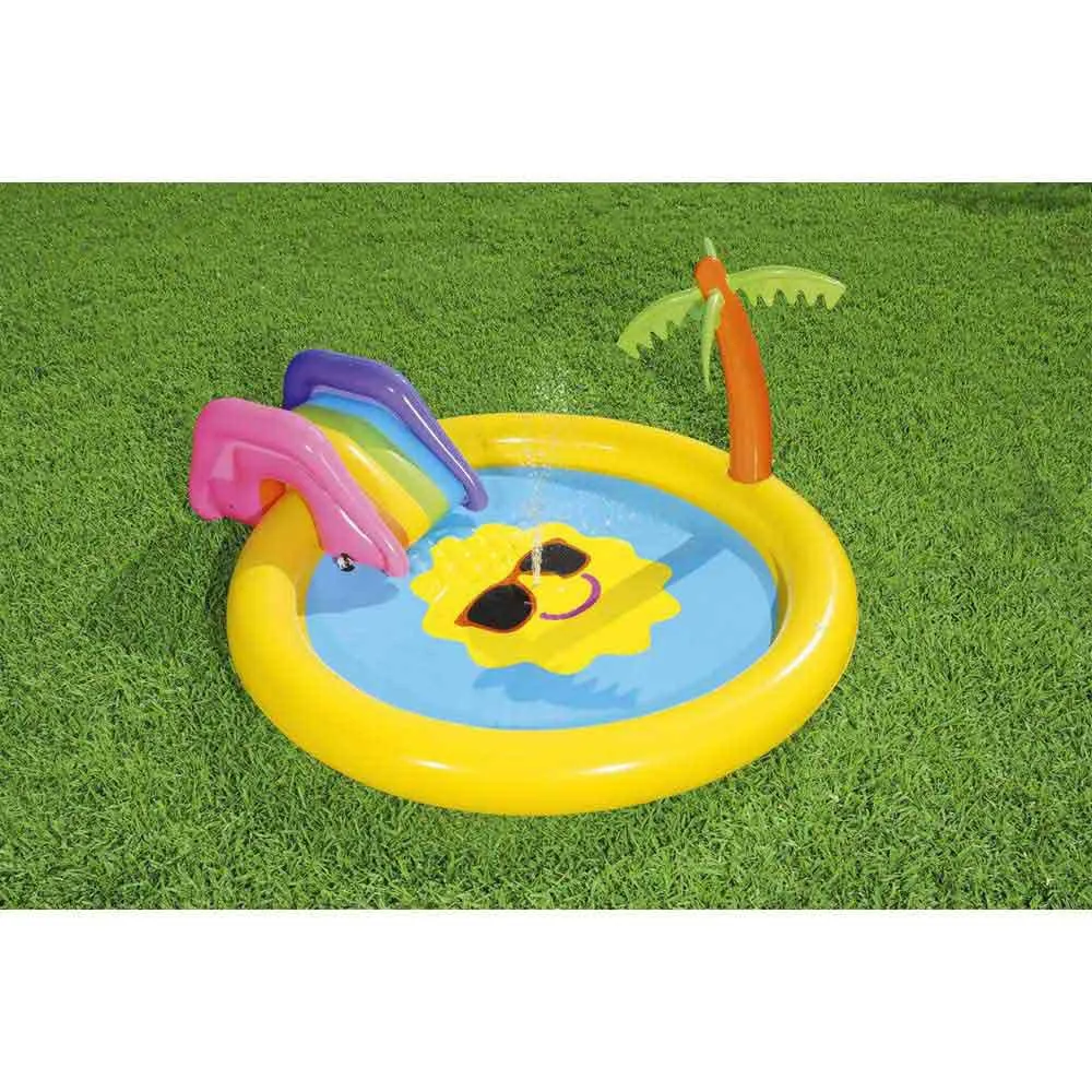Bestway Sunnyland Splash 237x201x104 Cm Rundes Aufblasbares Planschbecken, Yellow / blue, 59L Bestway Sunnyland Splash 237x201x104 Cm Rundes Aufblasbares Planschbecken, Yellow / blue, 59L
