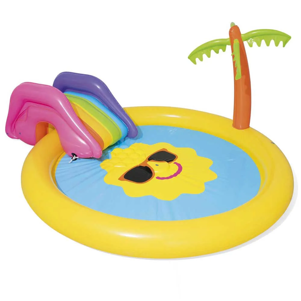 Bestway Sunnyland Splash 237x201x104 Cm Rundes Aufblasbares Planschbecken, Yellow / blue, 59L Bestway Sunnyland Splash 237x201x104 Cm Rundes Aufblasbares Planschbecken, Yellow / blue, 59L