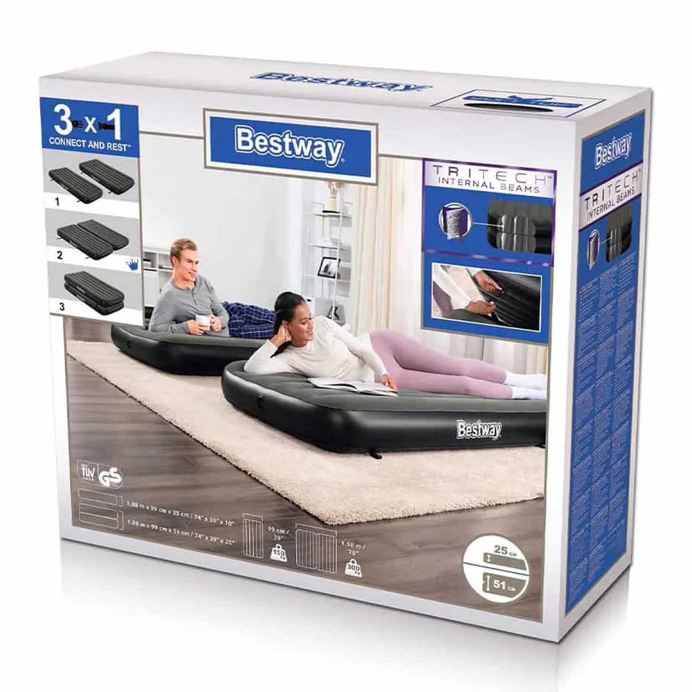 Bestway Tritech 2 Einzel-luftbett 188x99x25 Cm, Black, 188 x 99 x 25cm Bestway Tritech 2 Einzel-luftbett 188x99x25 Cm, Black, 188 x 99 x 25cm