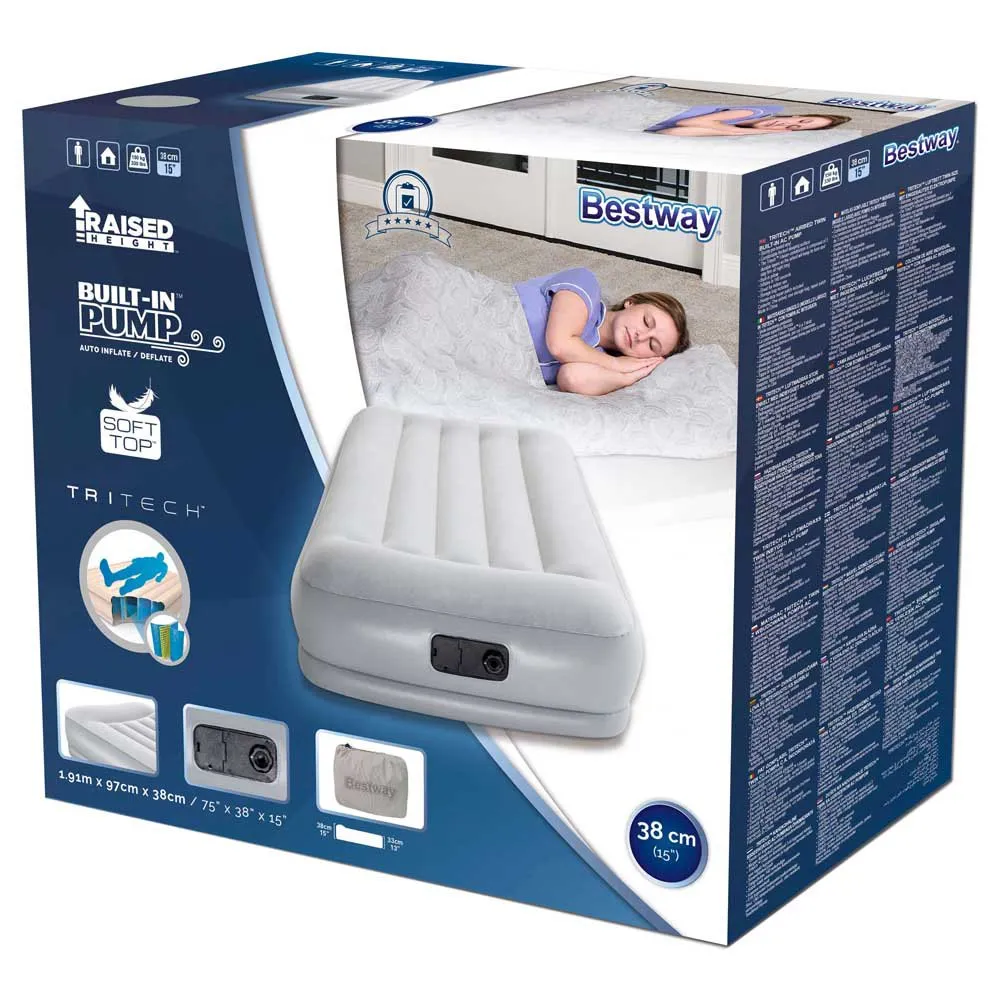 Bestway Tritech Einzel-luftbett, Grey, 191 x 97 x 38cm Bestway Tritech Einzel-luftbett, Grey, 191 x 97 x 38cm