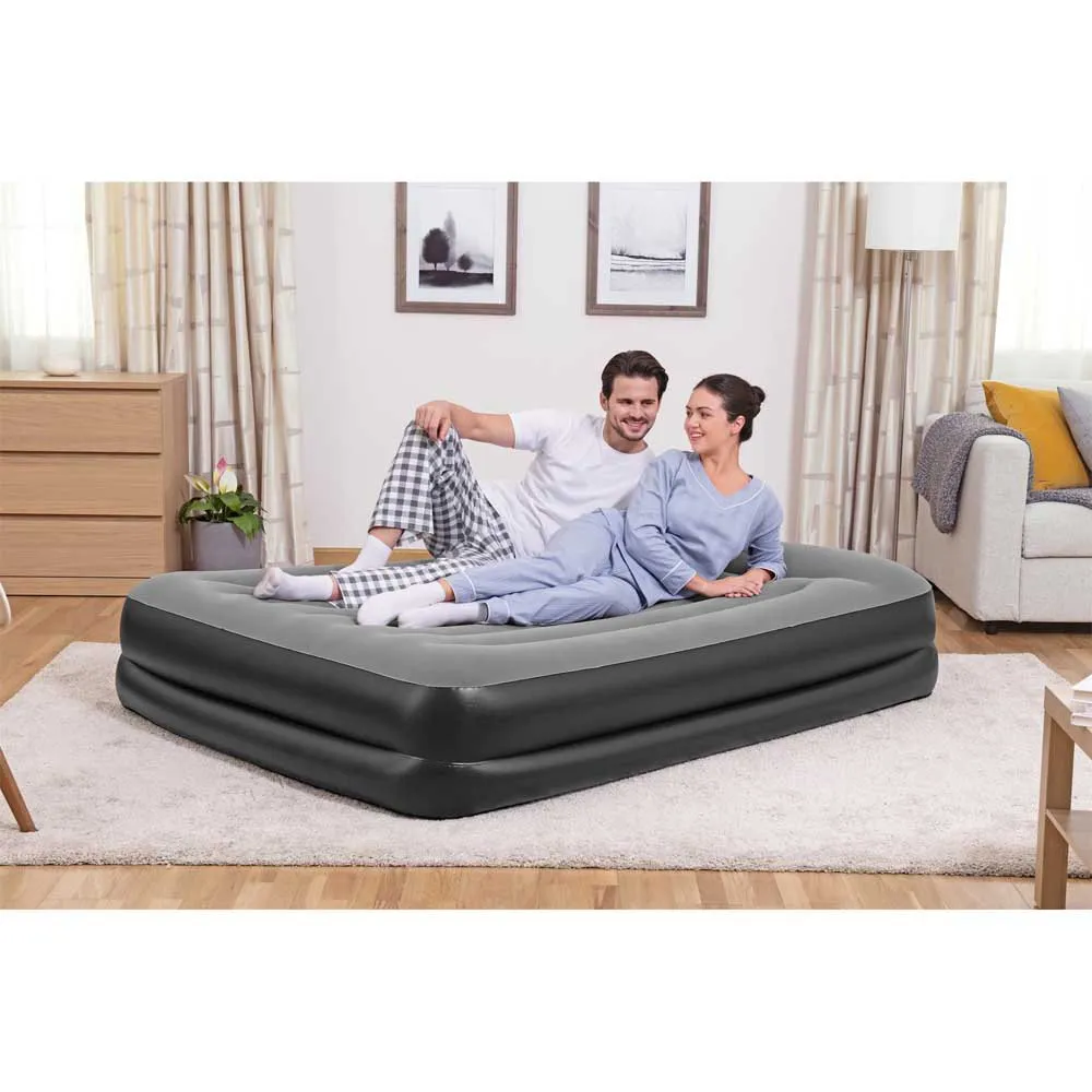 Bestway Tritech Queen Built-in Pump Doppel-luftbett, Grey, 203 x 152 x 46cm Bestway Tritech Queen Built-in Pump Doppel-luftbett, Grey, 203 x 152 x 46cm