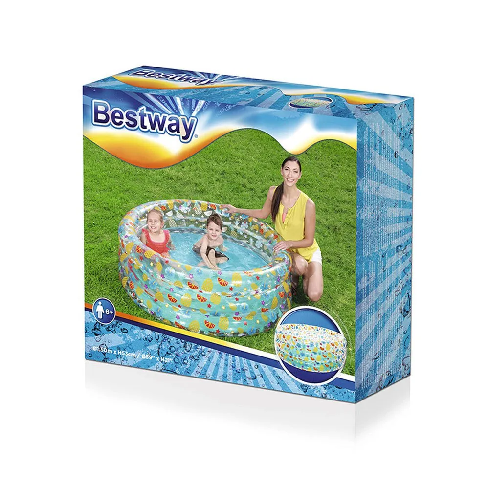 Bestway Tropical Play Ø150x53 Cm Runder Aufblasbarer Pool unisex, Clear, 445L Bestway Tropical Play Ø150x53 Cm Runder Aufblasbarer Pool unisex, Clear, 445L
