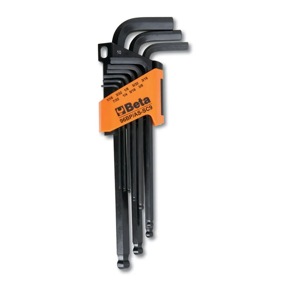 Beta Utensili Kugelkopf Sechskantschlüssel 9 Stücke, Silver, 1.16mm
