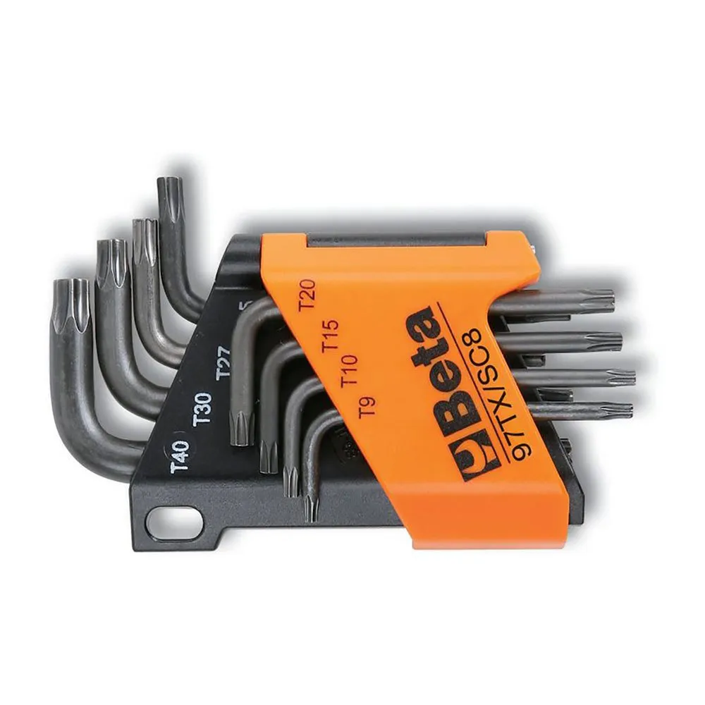 Beta Utensili Torx T9/t10/t15/t20/t25/t27/t30/t40 Schraubenschlüssel 8 Stücke, Black / orange, One Size Beta Utensili Torx T9/t10/t15/t20/t25/t27/t30/t40 Schraubenschlüssel 8 Stücke, Black / orange, One Size