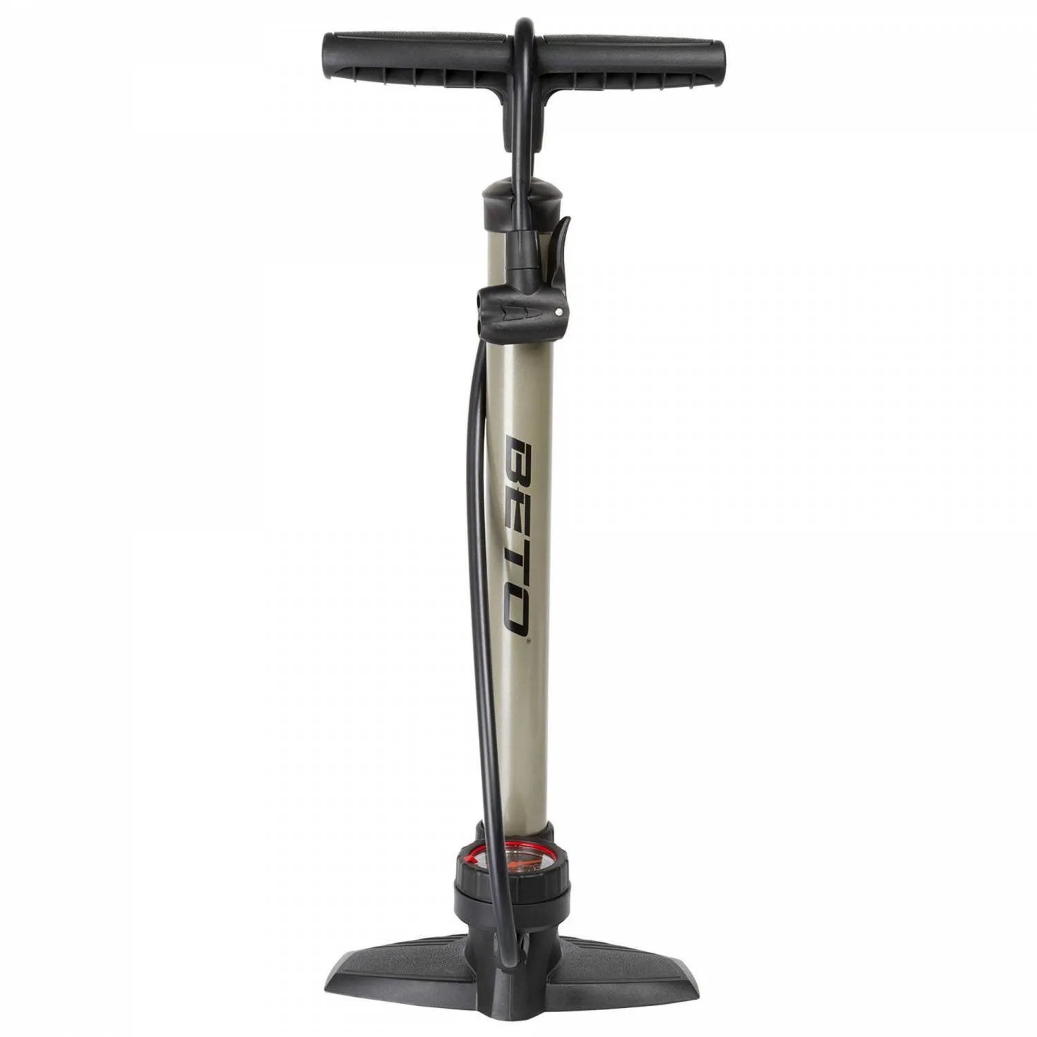 Beto Fußpumpe mit Manometer aus Stahl Unisex, grau, 160psi / 11bar