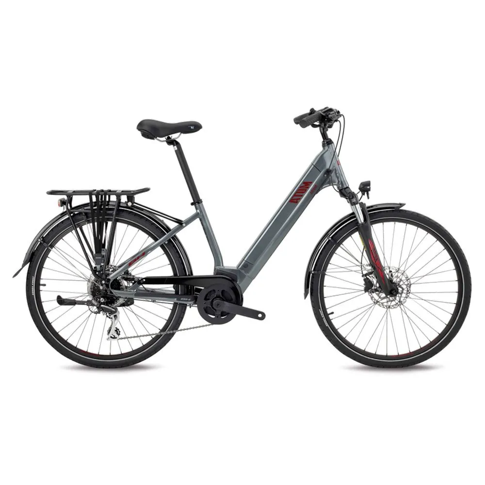 BH Bikes Atom Street 26´´ Acera 2022 Elektrofahrrad, Silver / red / silver, One Size BH Bikes Atom Street 26´´ Acera 2022 Elektrofahrrad, Silver / red / silver, One Size