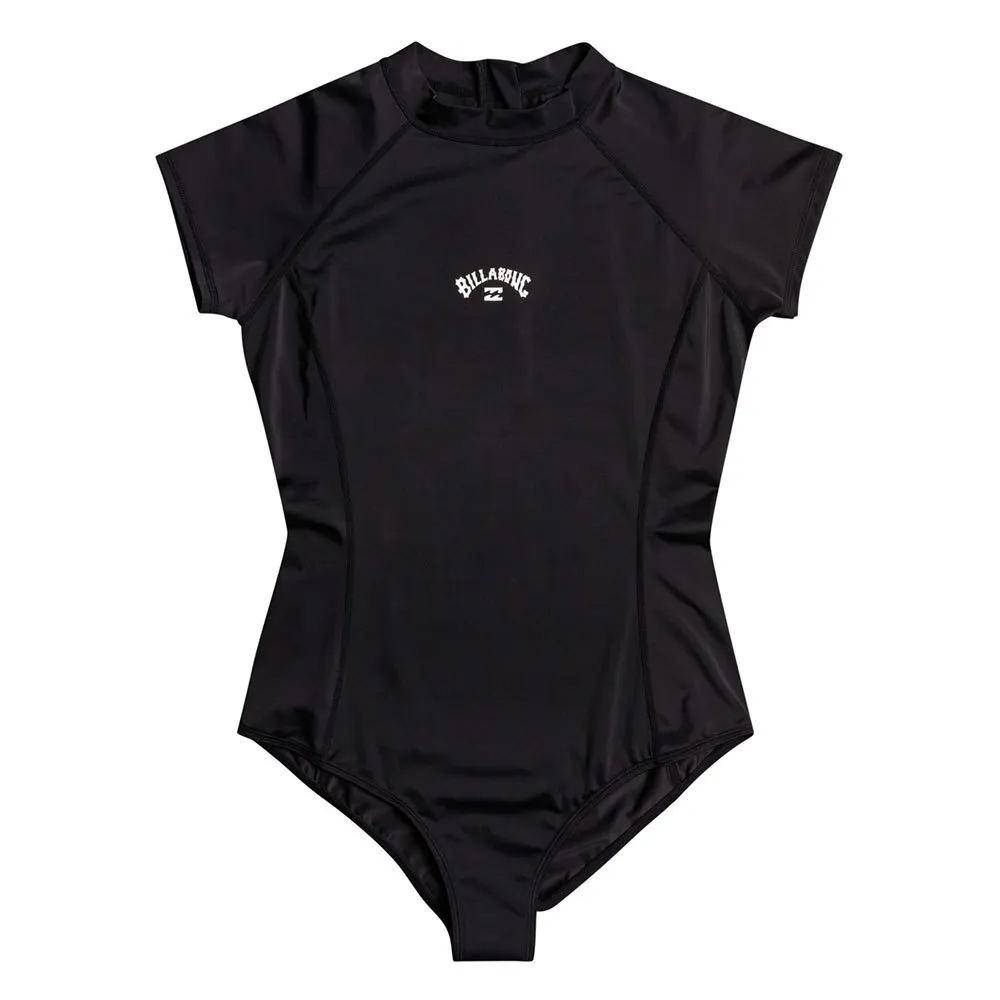 Billabong Tropic Damen Kurzarm Rashguard, Black pebble, M