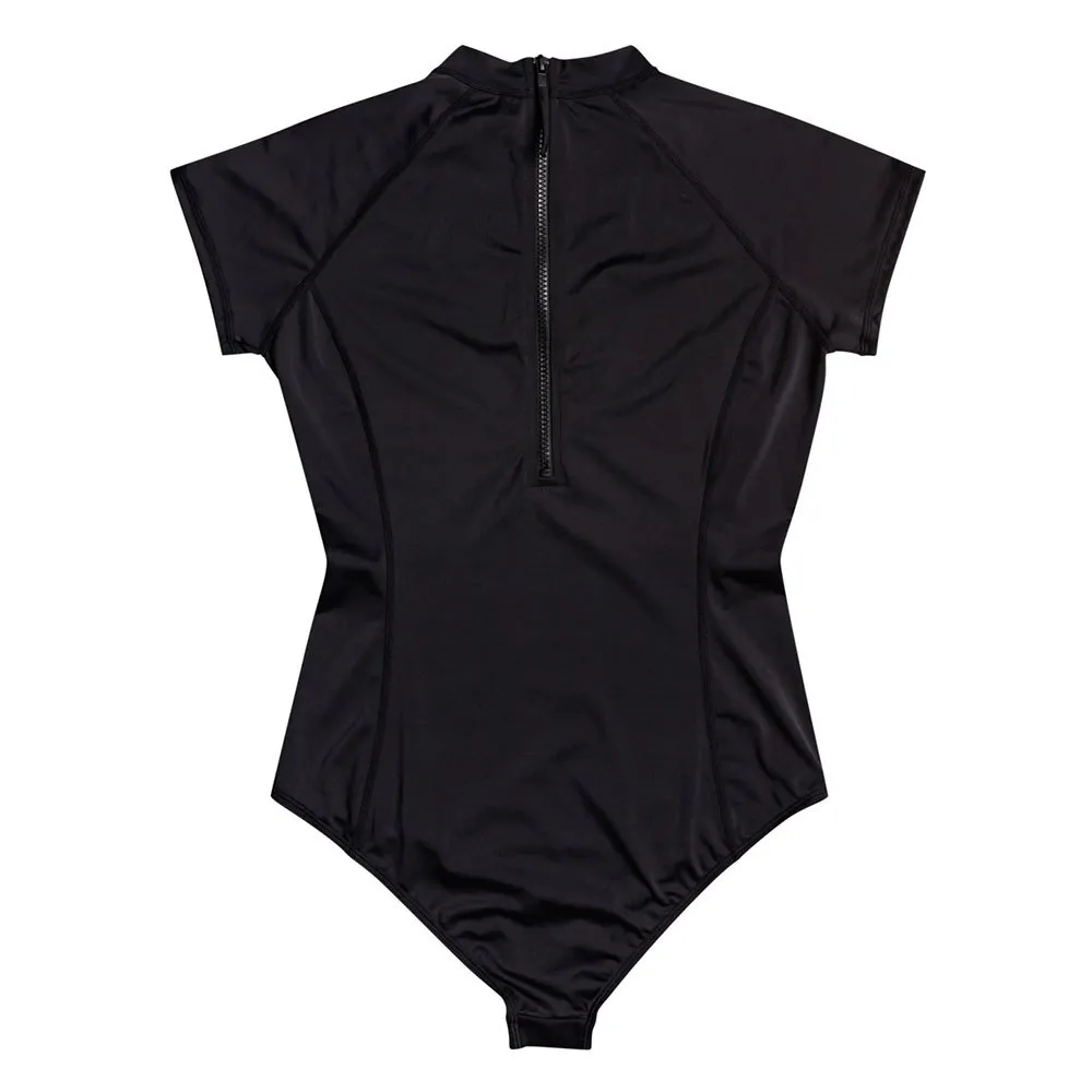 Billabong Tropic Damen Kurzarm Rashguard, Black pebble, M