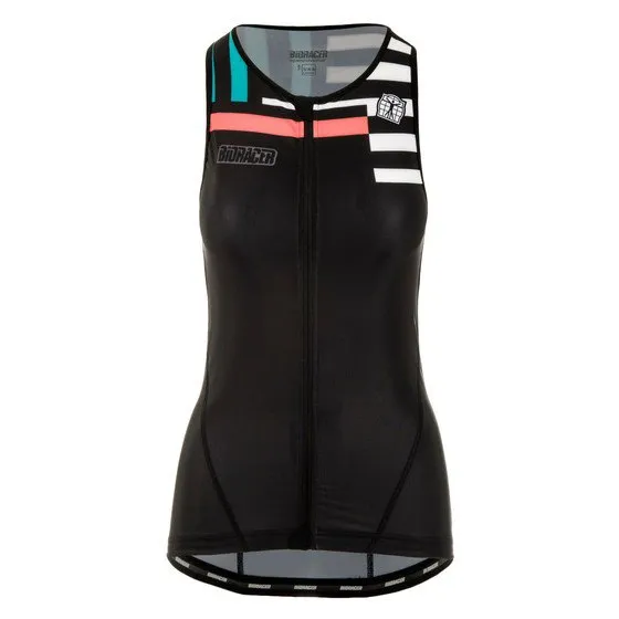 Bioracer Top Zipper ärmelloses Triathlon-trikot, Beach zebra, M Bioracer Top Zipper ärmelloses Triathlon-trikot, Beach zebra, M