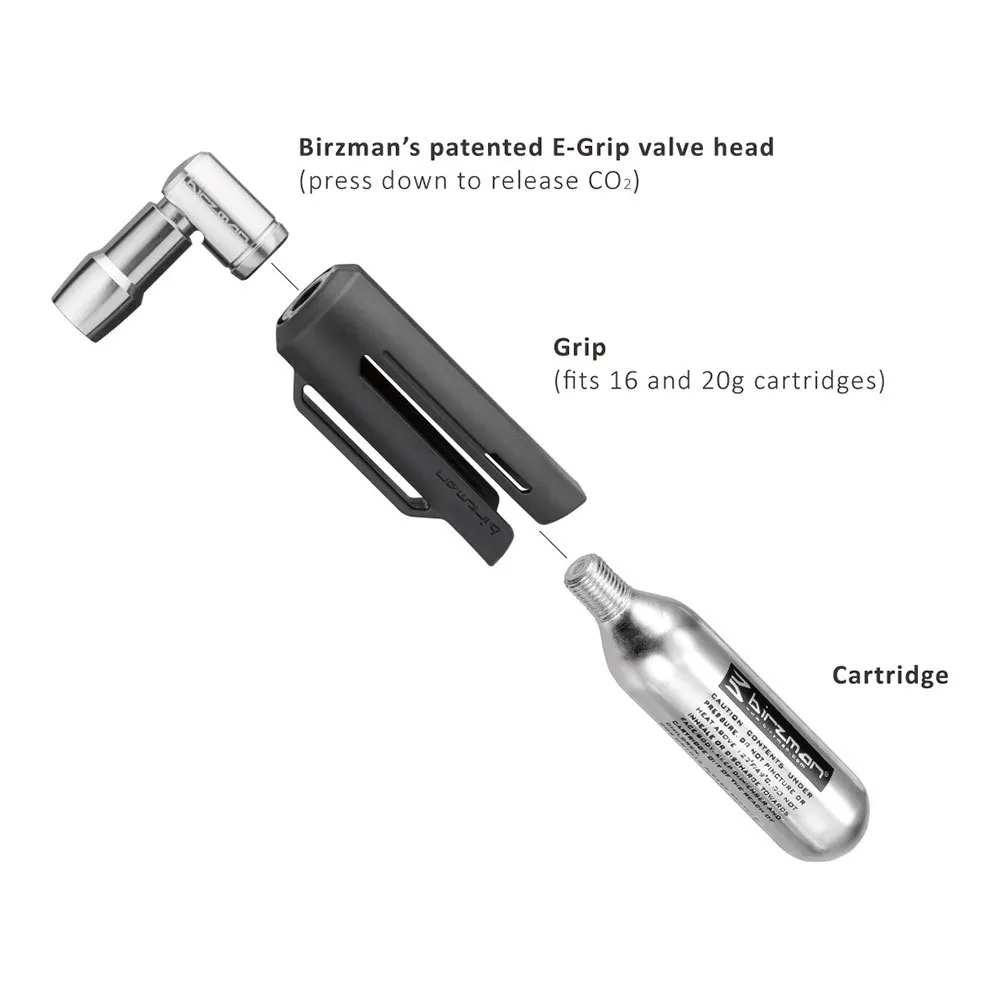 Birzman E-grip Turn Co2-kartusche, Black / silver, 16g Birzman E-grip Turn Co2-kartusche, Black / silver, 16g