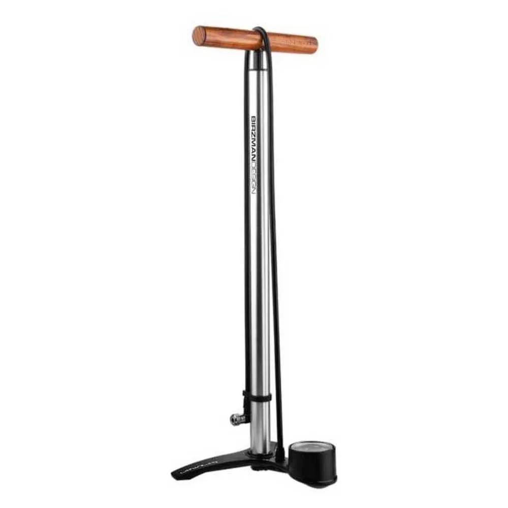 Birzman Snap-it Pro Standpumpe, Silver / wood, 220psi Birzman Snap-it Pro Standpumpe, Silver / wood, 220psi
