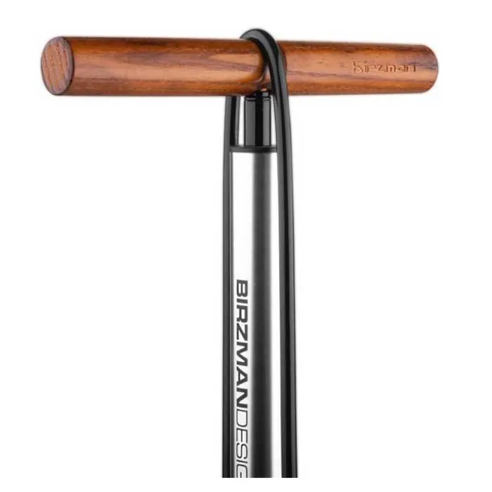 Birzman Snap-it Pro Standpumpe, Silver / wood, 220psi Birzman Snap-it Pro Standpumpe, Silver / wood, 220psi