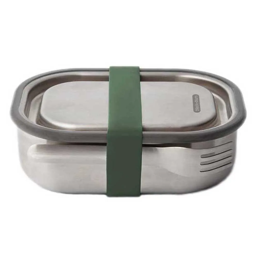 Black+blum Edelstahl Kleine Brotdose, Olive, One Size Black+blum Edelstahl Kleine Brotdose, Olive, One Size