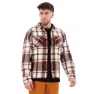 Burgundy / off white plaid