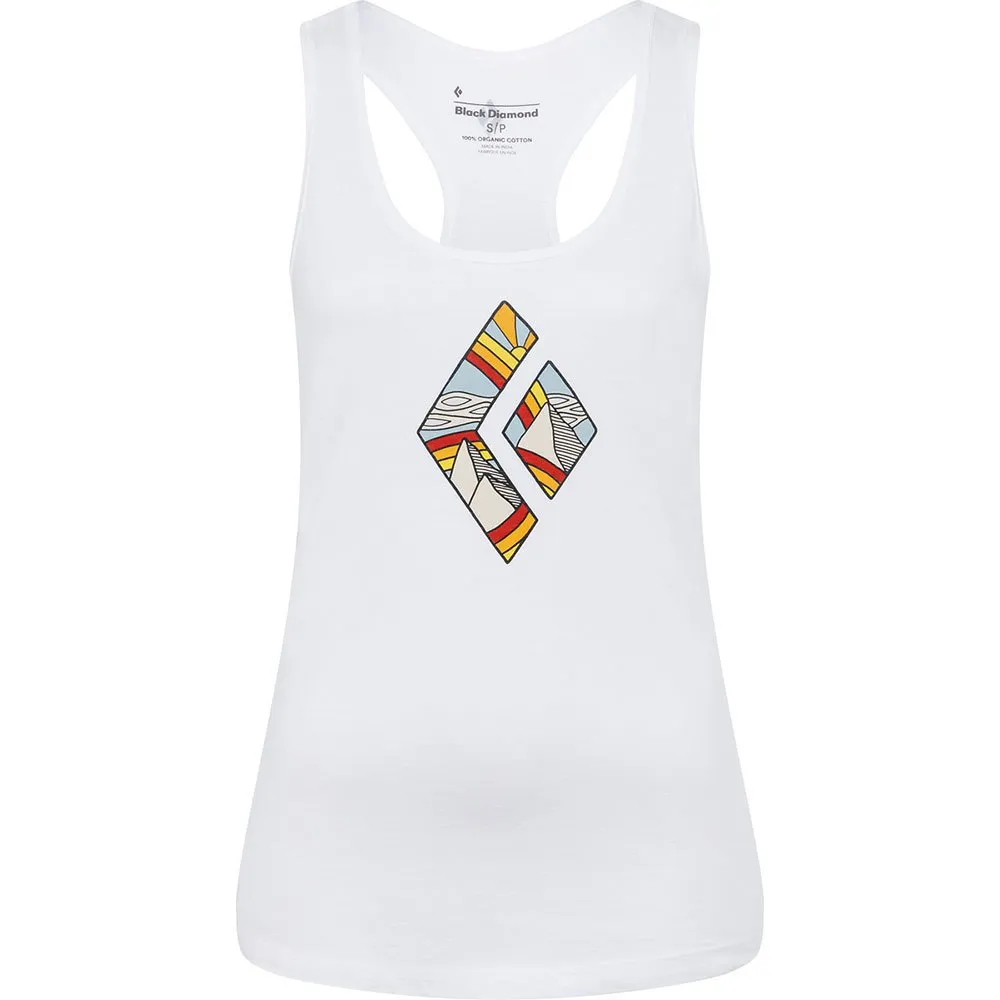 Black Diamond Rainbow Diamond ärmelloses T-shirt, White Black Diamond Rainbow Diamond ärmelloses T-shirt, White