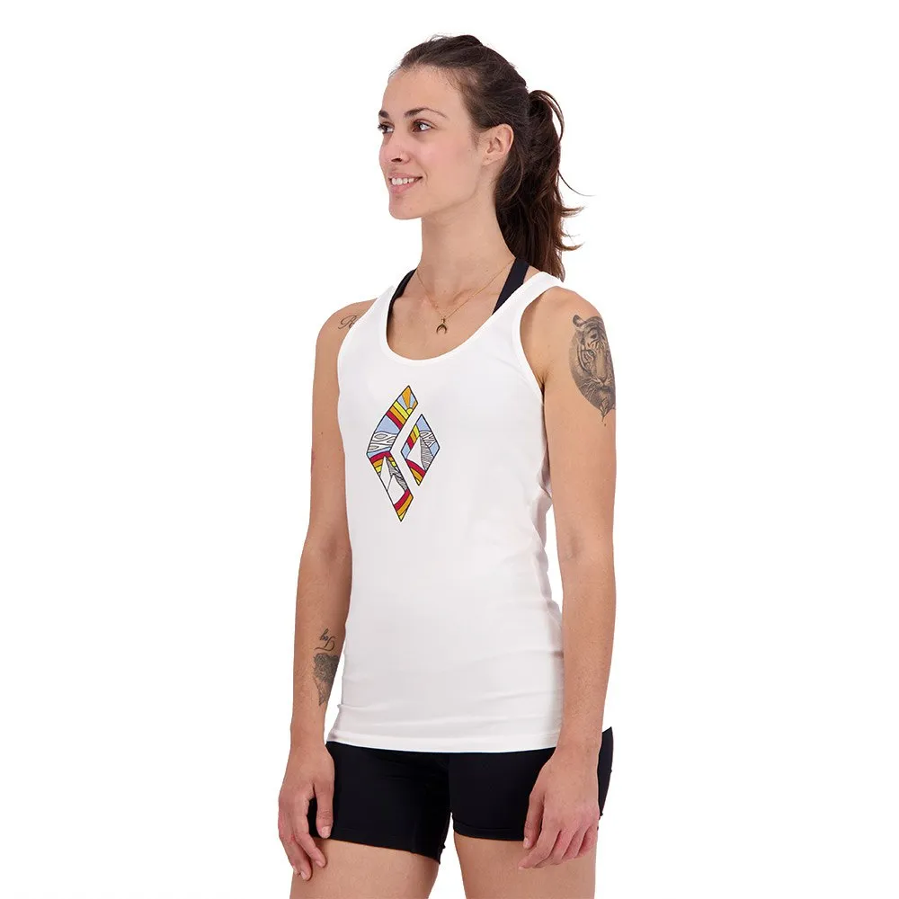 Black Diamond Rainbow Diamond ärmelloses T-shirt, White Black Diamond Rainbow Diamond ärmelloses T-shirt, White