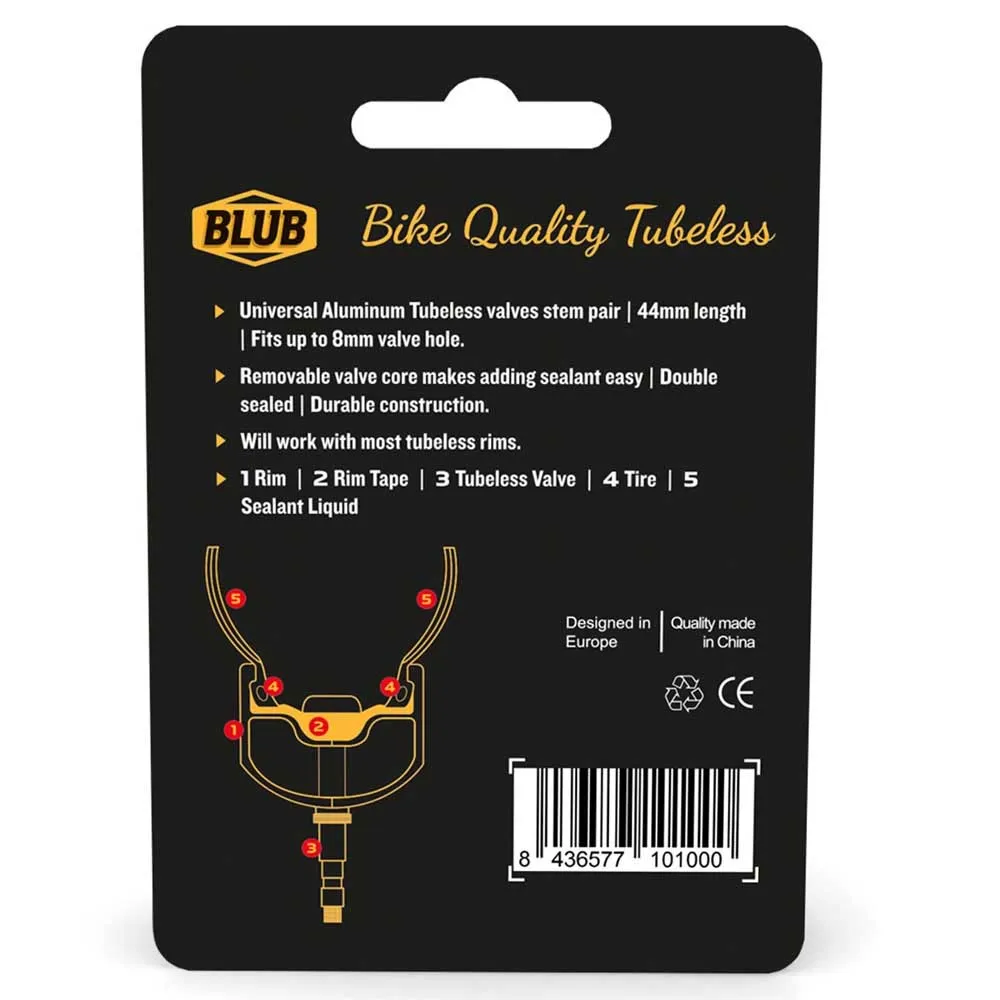 Blub Presta Tubeless 44 Mm Ventile, Black, One Size Blub Presta Tubeless 44 Mm Ventile, Black, One Size