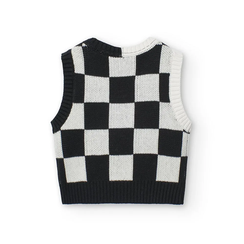 Boboli Knitwear Check Weste Boboli Knitwear Check Weste