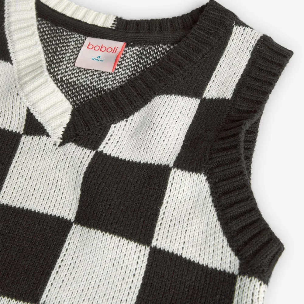 Boboli Knitwear Check Weste Boboli Knitwear Check Weste