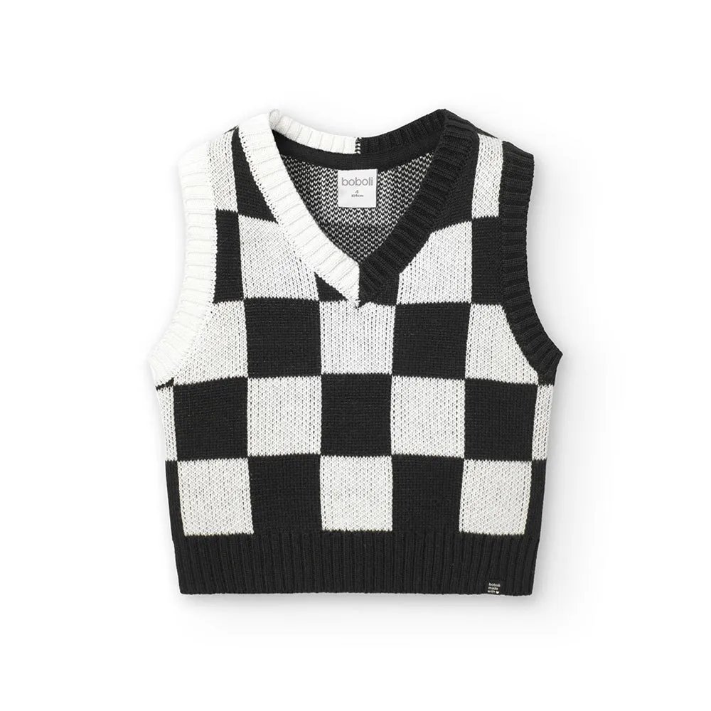 Boboli Knitwear Check Weste Boboli Knitwear Check Weste