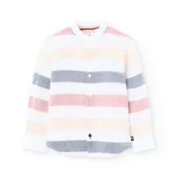 Boboli Linen Striped Langarmhemd Boboli Linen Striped Langarmhemd