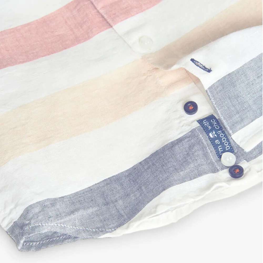 Boboli Linen Striped Langarmhemd Boboli Linen Striped Langarmhemd