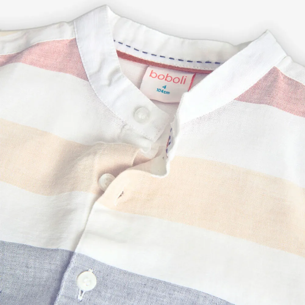 Boboli Linen Striped Langarmhemd Boboli Linen Striped Langarmhemd