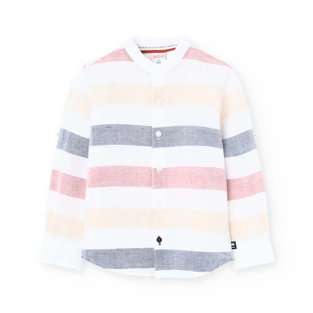 Boboli Linen Striped Langarmhemd Boboli Linen Striped Langarmhemd
