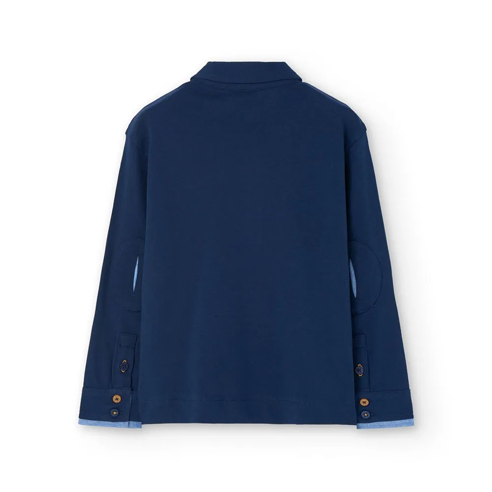Boboli Pique Langarm-polo, Marine 1, 7Y Boboli Pique Langarm-polo, Marine 1, 7Y