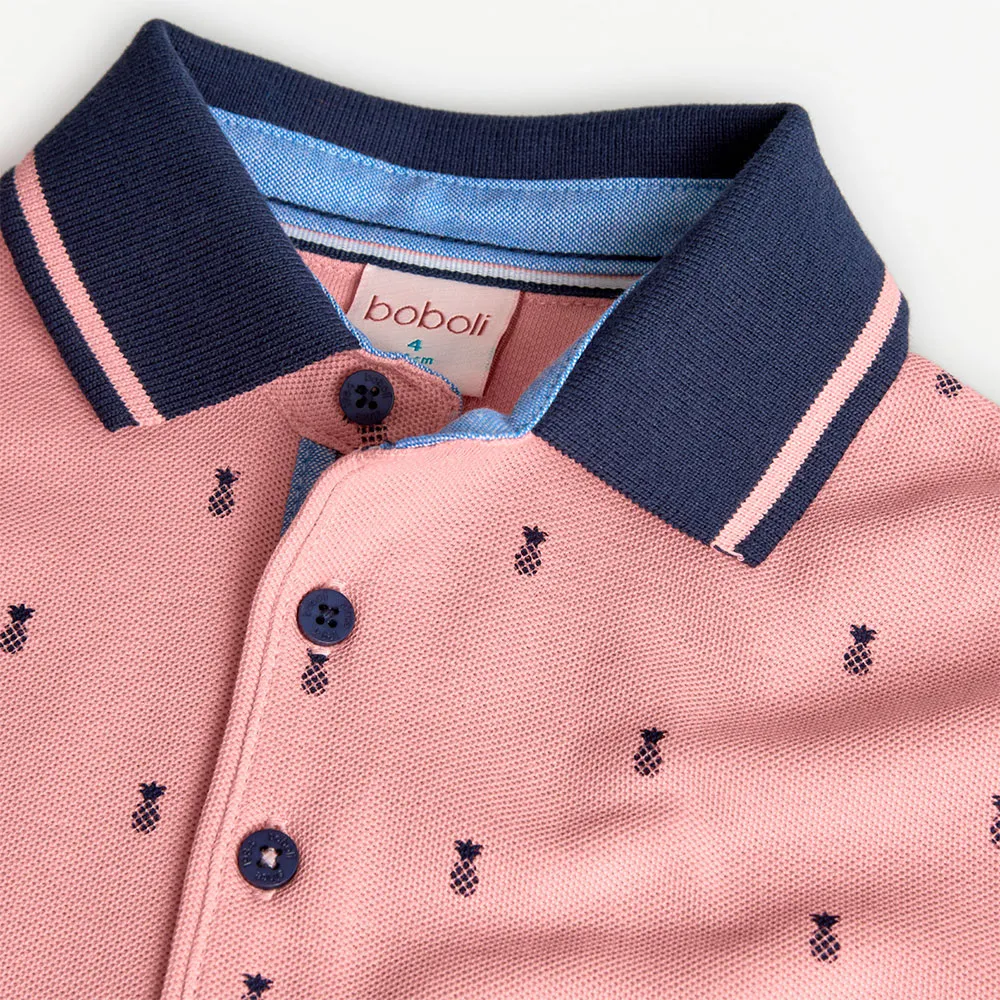 Boboli Pique Printed Kurzarm-poloshirt Boboli Pique Printed Kurzarm-poloshirt