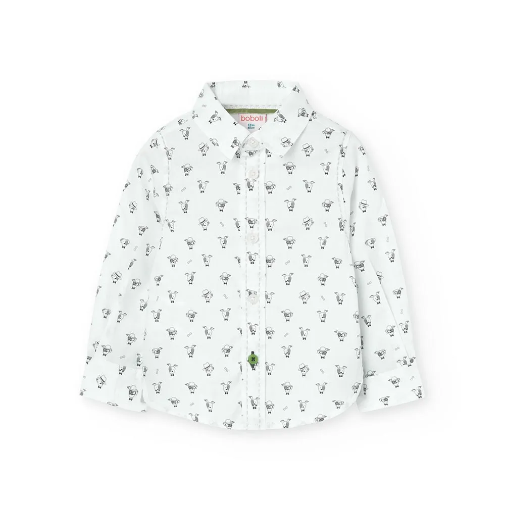 Boboli Poplin Printed Langarmhemd Boboli Poplin Printed Langarmhemd