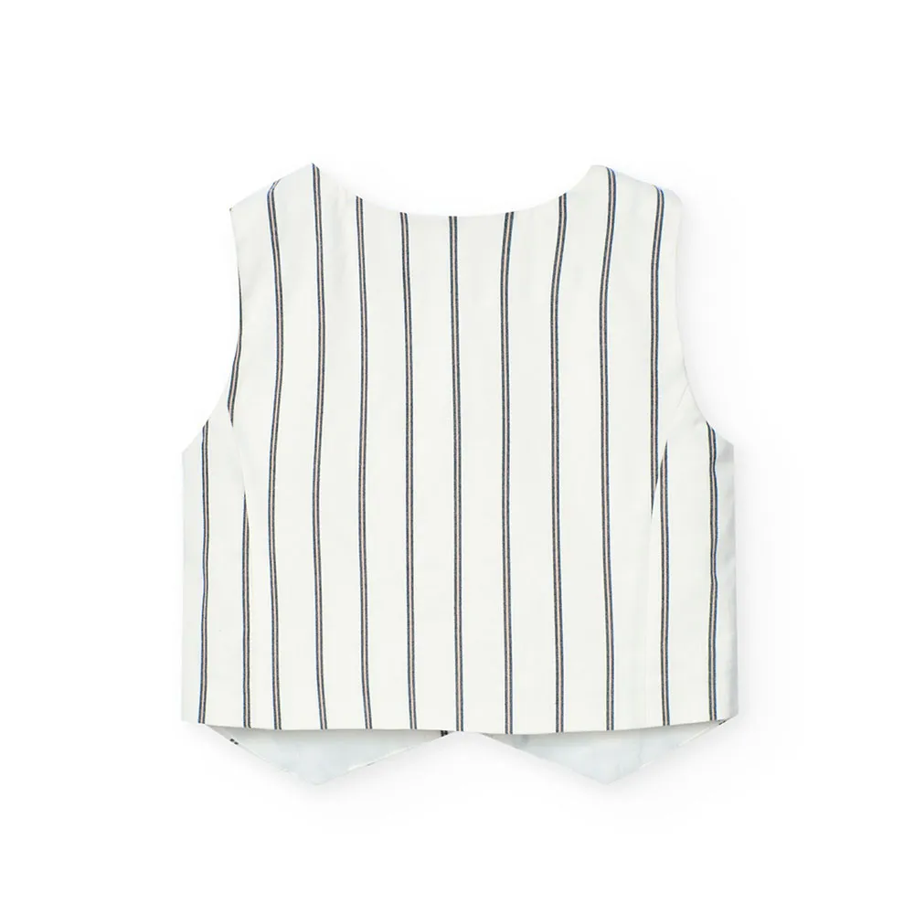Boboli Striped Weste, Navy bicolor list, 16Y
