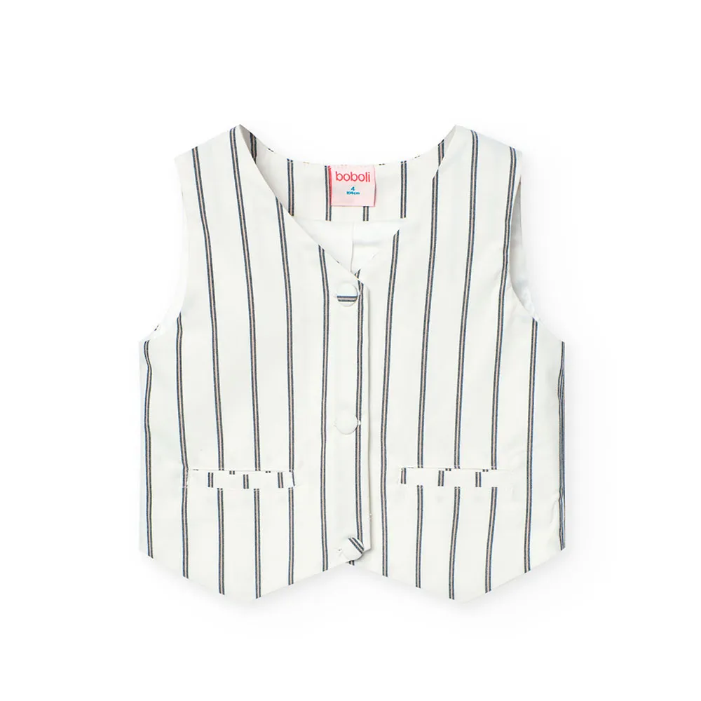 Boboli Striped Weste, Navy bicolor list, 16Y