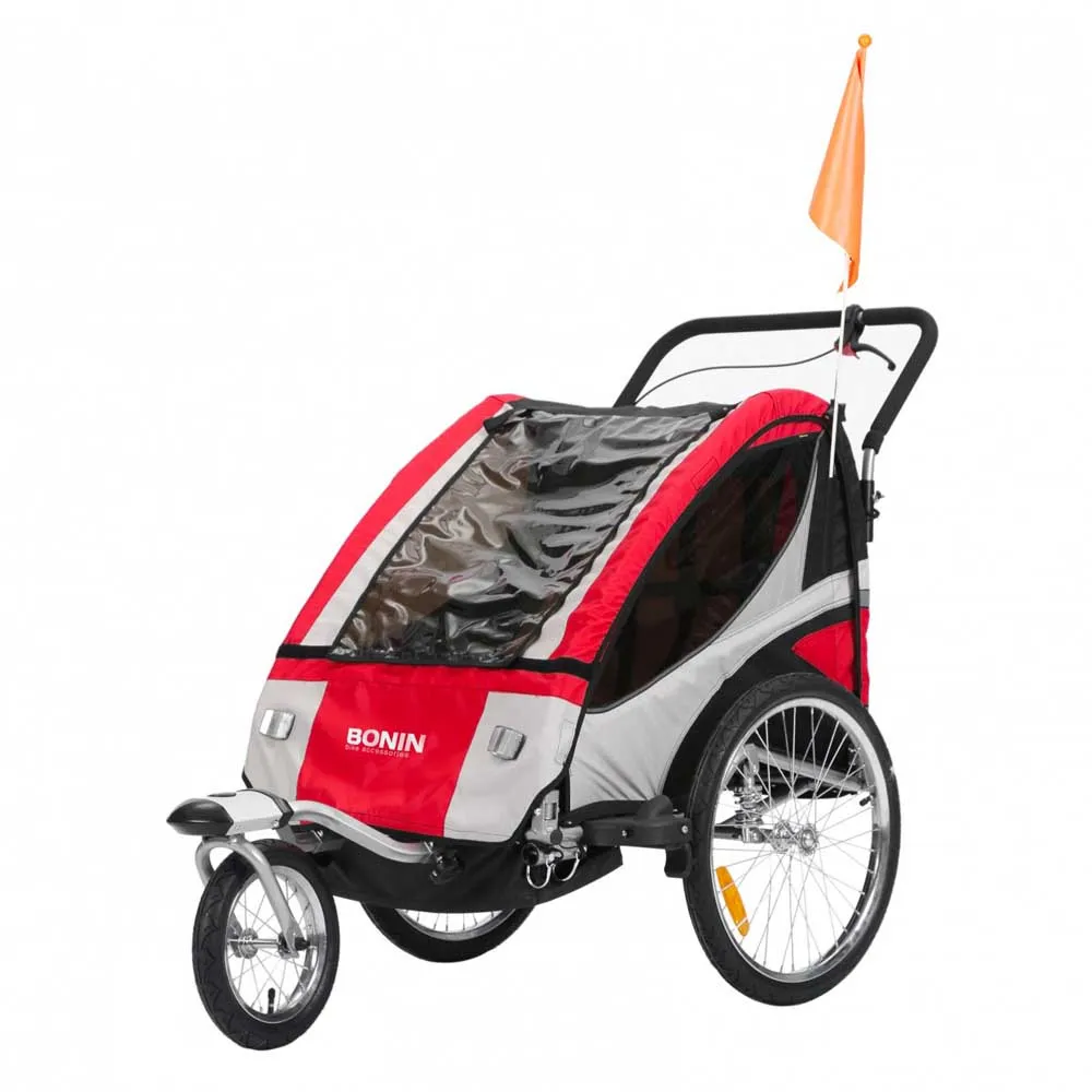 Bonin Ncab Dlx Fahrradanhänger, Red / grey / black, Max 40kg Bonin Ncab Dlx Fahrradanhänger, Red / grey / black, Max 40kg