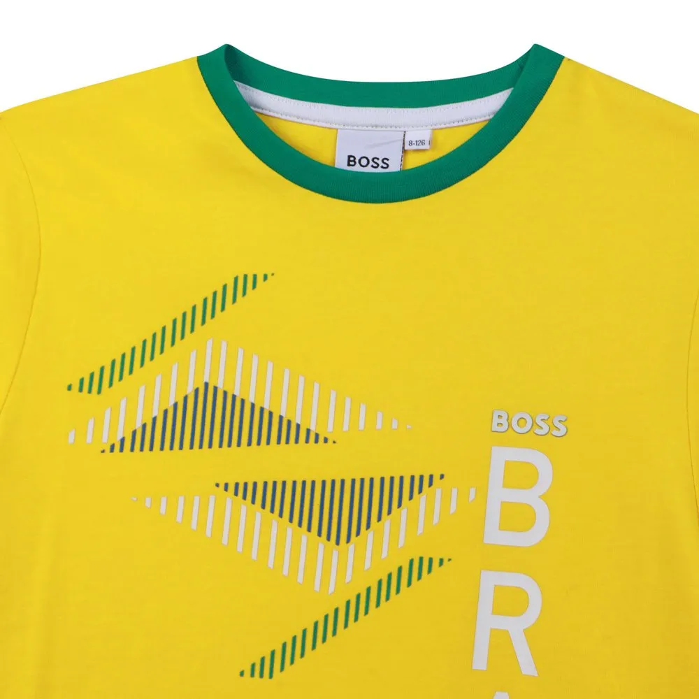 Boss J25m08 Kurzarm-t-shirt, Yellow, 4Y Boss J25m08 Kurzarm-t-shirt, Yellow, 4Y