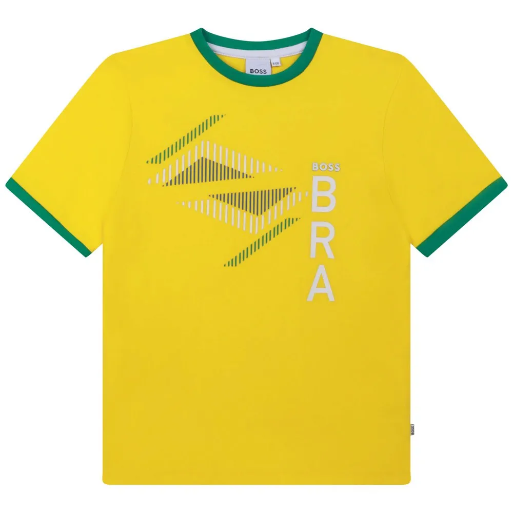 Boss J25m08 Kurzarm-t-shirt, Yellow, 4Y Boss J25m08 Kurzarm-t-shirt, Yellow, 4Y