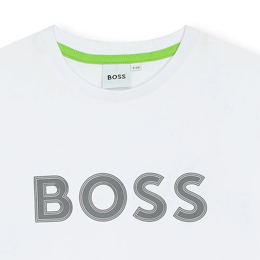 Boss J50771 Kurzarm-t-shirt, White, 6Y