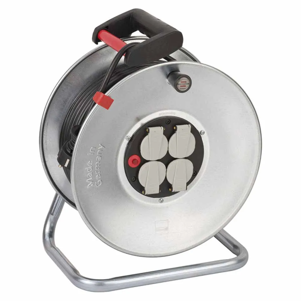 Brennenstuhl 1195066 4 Outlets With Circuit Breaker 50 M Kabeltrommel, Silver, One Size Brennenstuhl 1195066 4 Outlets With Circuit Breaker 50 M Kabeltrommel, Silver, One Size