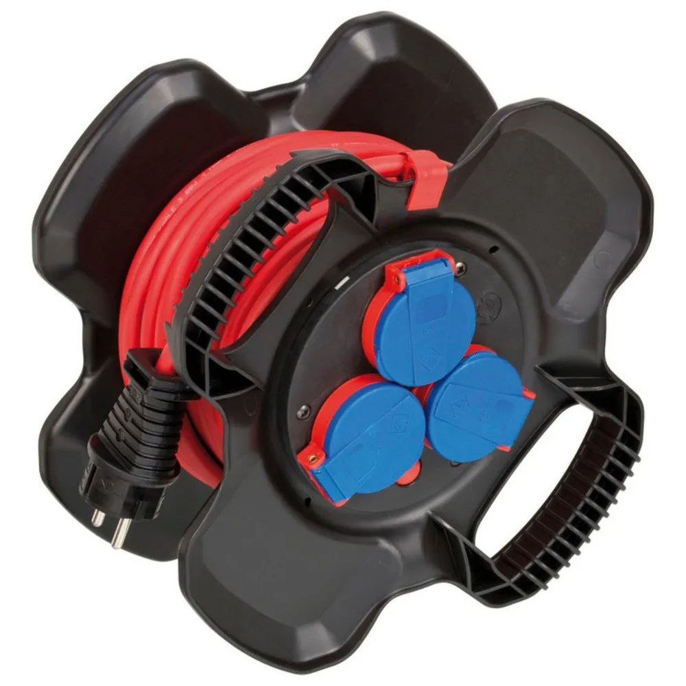 Brennenstuhl Reel-x-gum 3 Outlets 10 M Kabeltrommel, Black, One Size Brennenstuhl Reel-x-gum 3 Outlets 10 M Kabeltrommel, Black, One Size