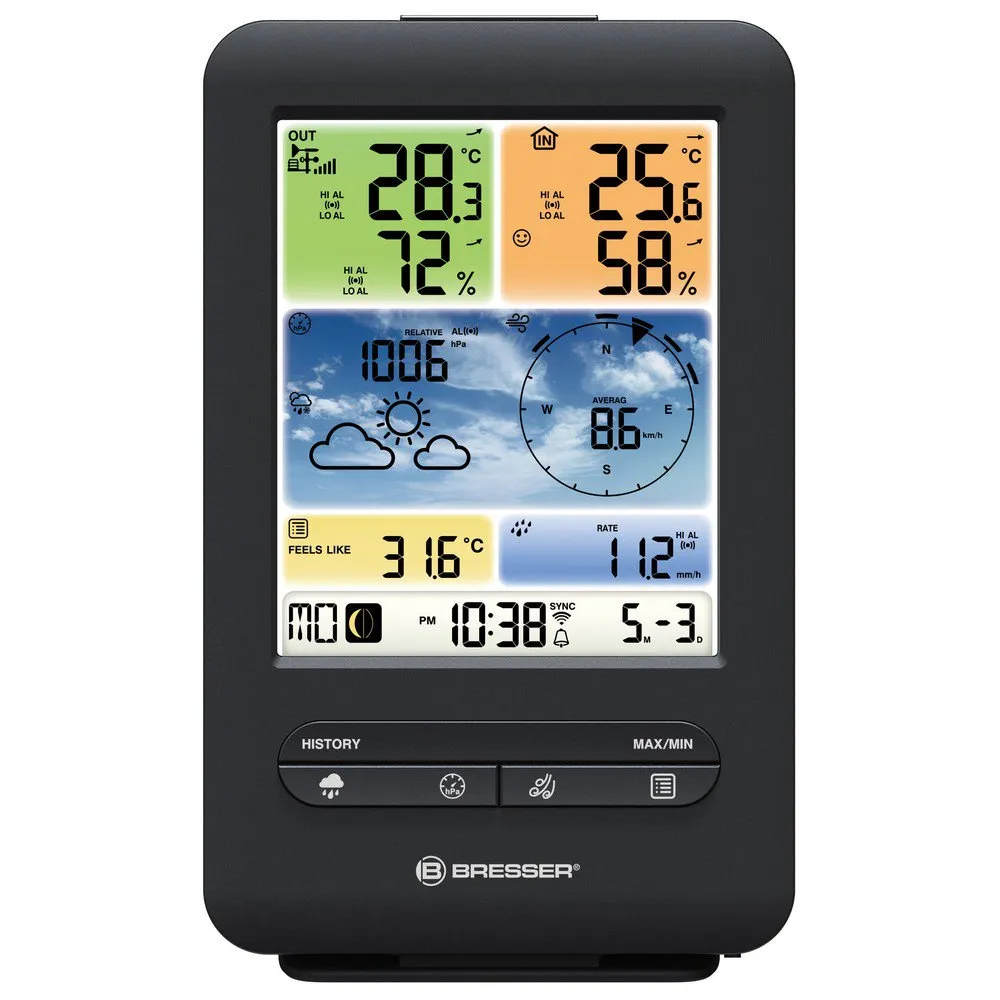 Bresser 7002585 Wetterstation, Black / white, One Size, EU Plug 220V Bresser 7002585 Wetterstation, Black / white, One Size, EU Plug 220V