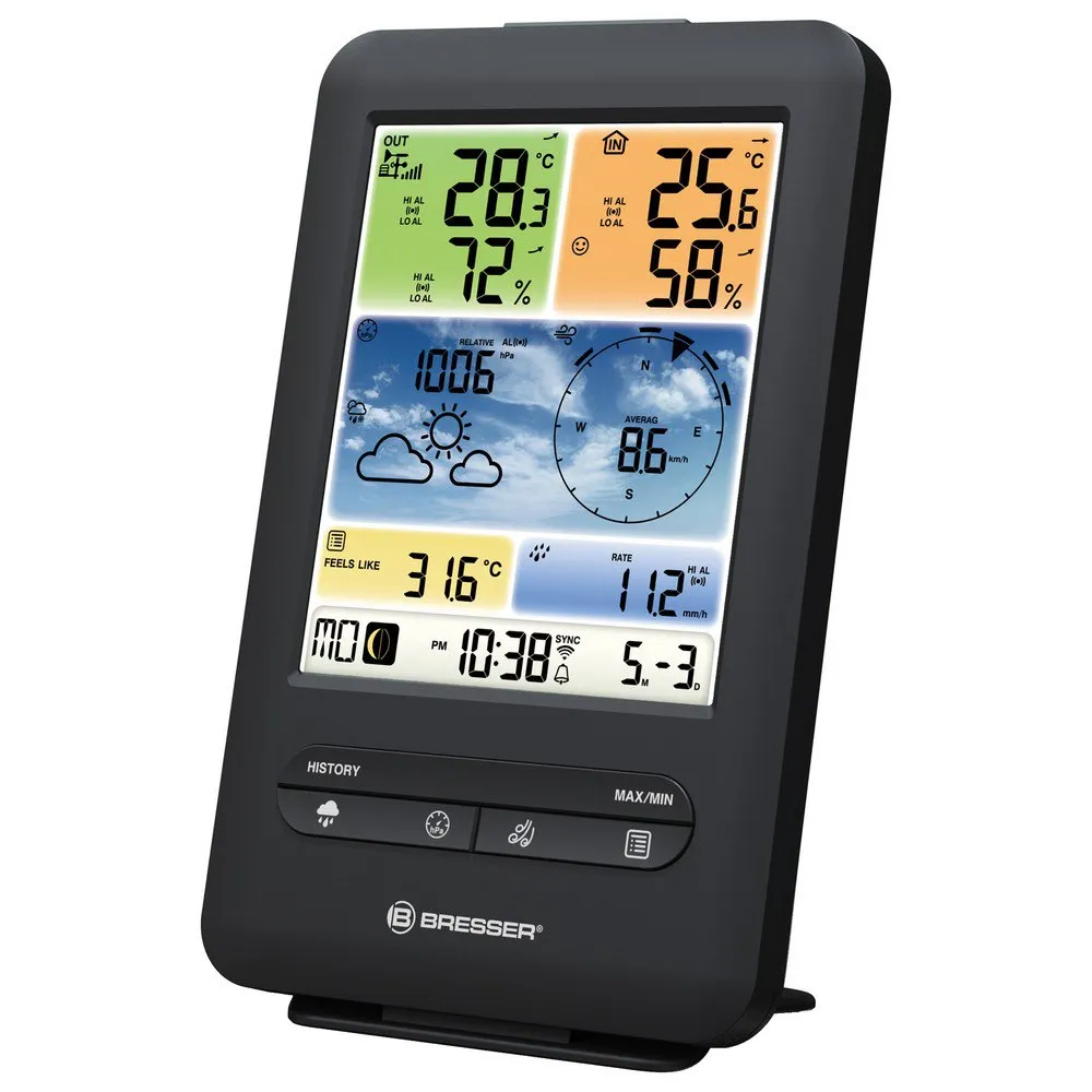 Bresser 7002585 Wetterstation, Black / white, One Size, EU Plug 220V Bresser 7002585 Wetterstation, Black / white, One Size, EU Plug 220V