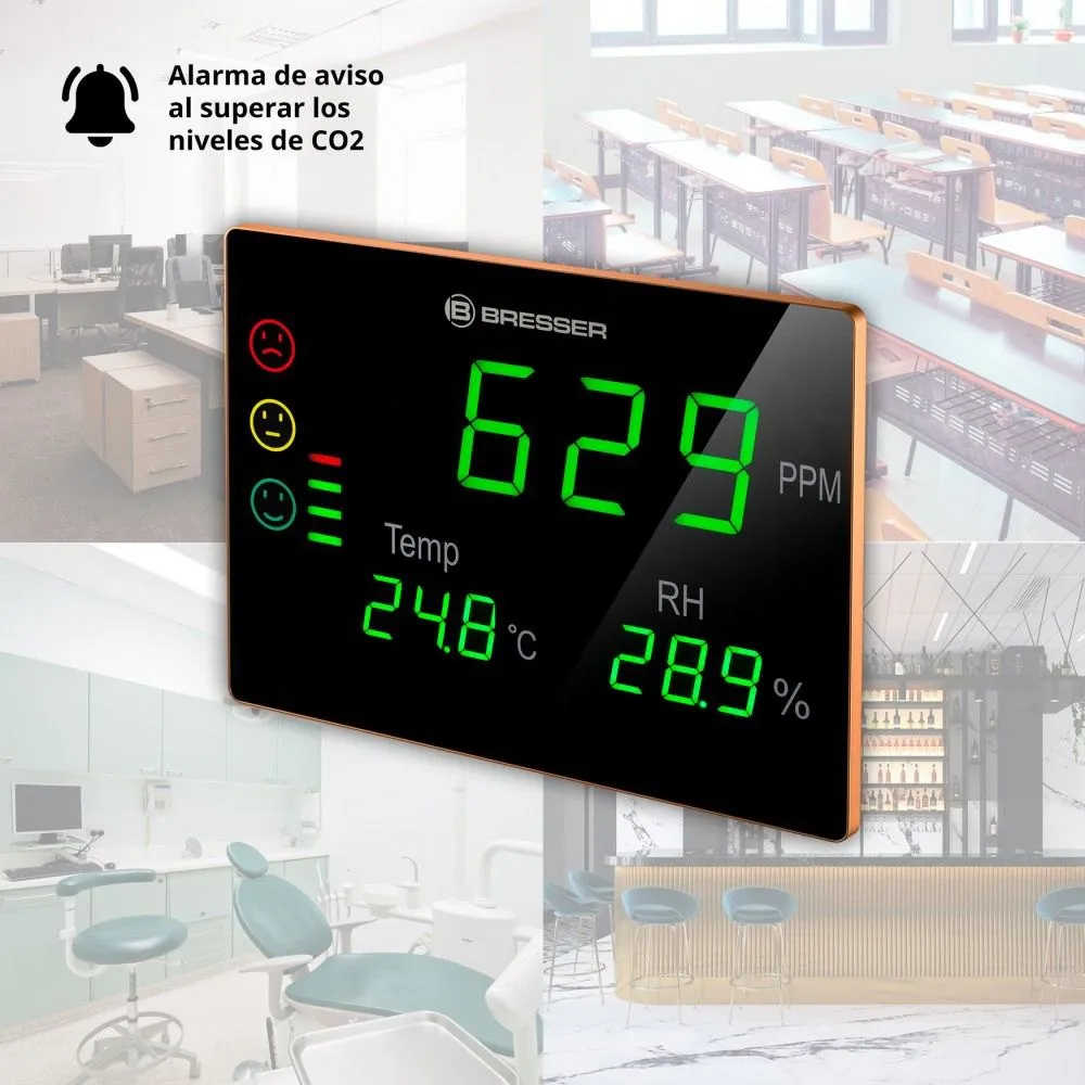 Bresser Co2-messgerät Lächelnde Ampel Extra Großes Led-display, Black / white, One Size Bresser Co2-messgerät Lächelnde Ampel Extra Großes Led-display, Black / white, One Size
