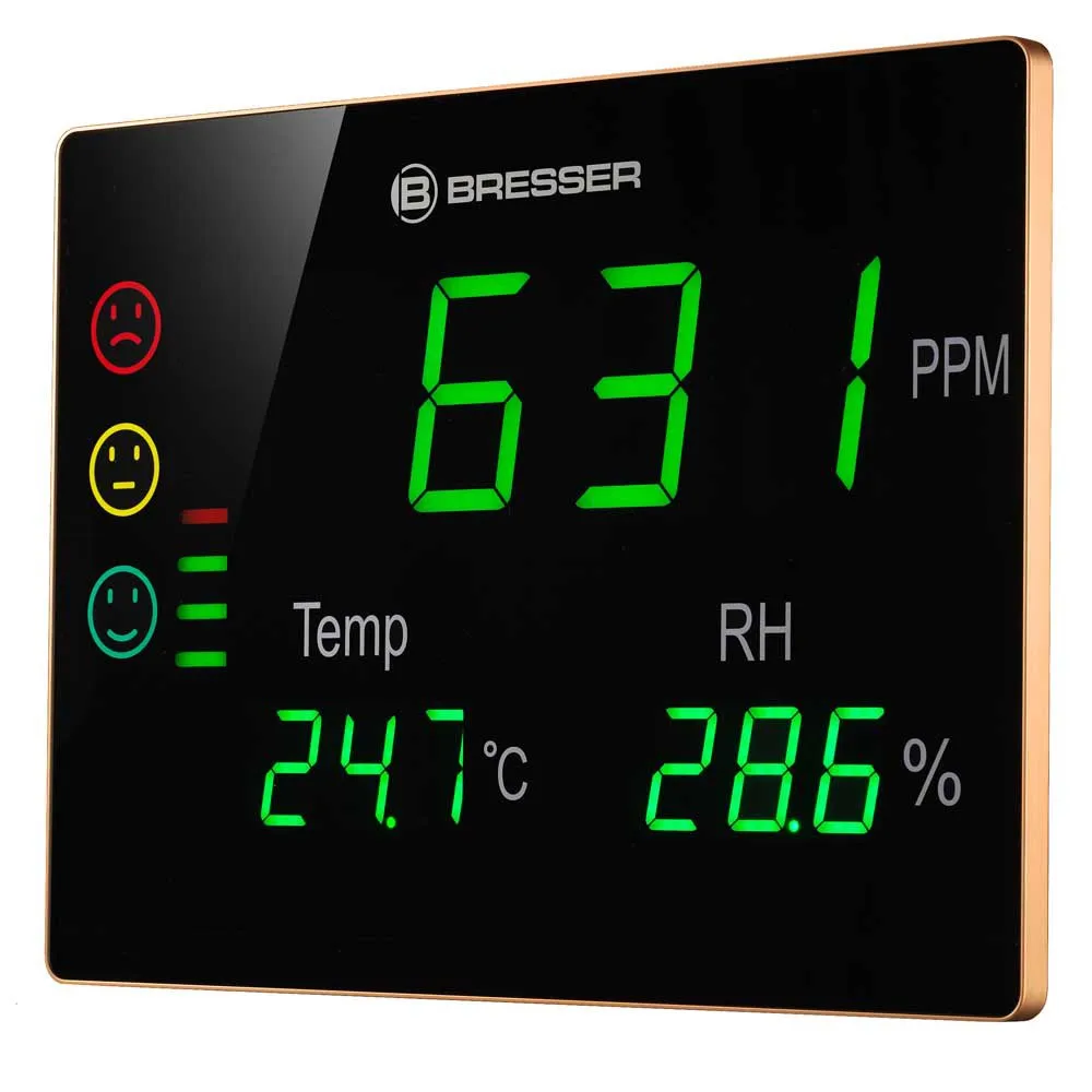 Bresser Co2-messgerät Lächelnde Ampel Extra Großes Led-display, Black / white, One Size Bresser Co2-messgerät Lächelnde Ampel Extra Großes Led-display, Black / white, One Size