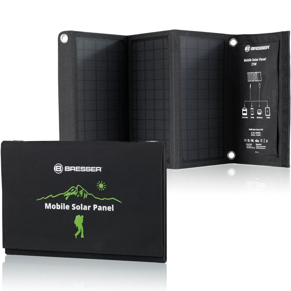 Bresser Solar Usb Dc Output Mobile 21w Ladegerät, Black / grey, One Size Bresser Solar Usb Dc Output Mobile 21w Ladegerät, Black / grey, One Size