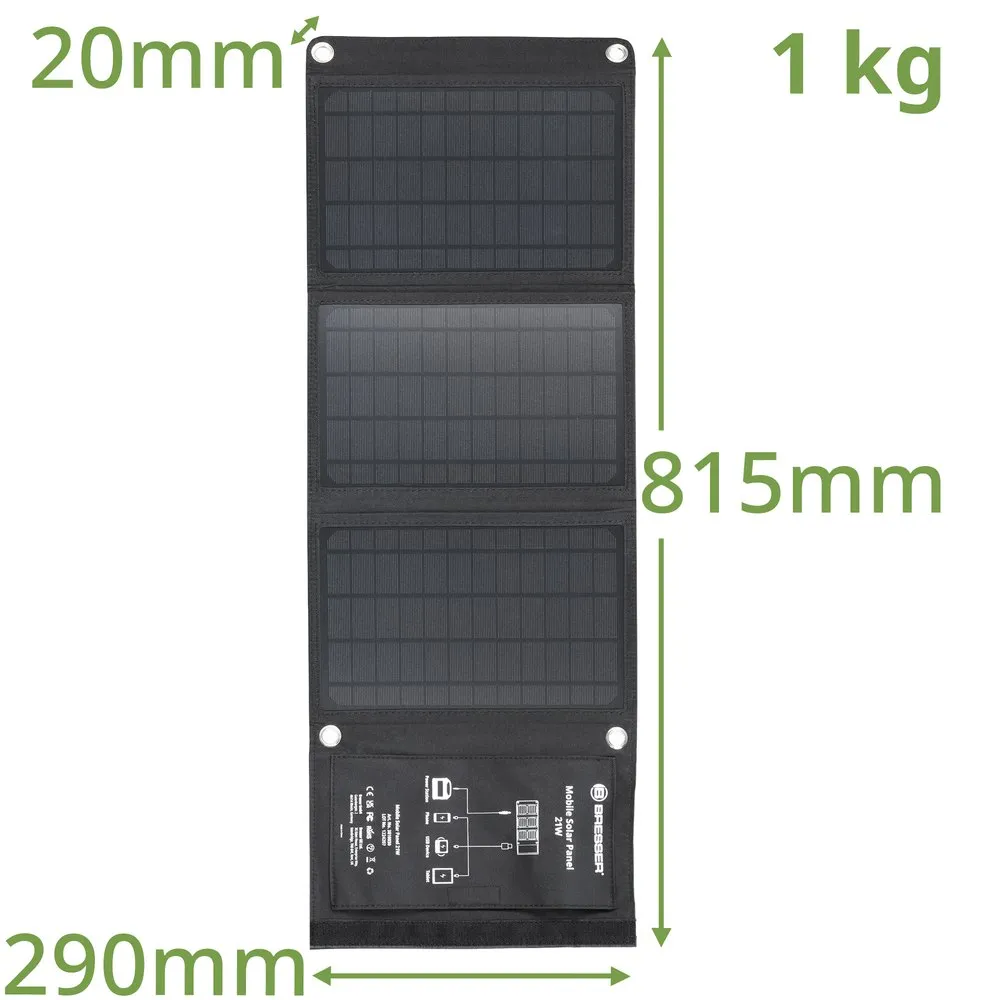 Bresser Solar Usb Dc Output Mobile 21w Ladegerät, Black / grey, One Size Bresser Solar Usb Dc Output Mobile 21w Ladegerät, Black / grey, One Size