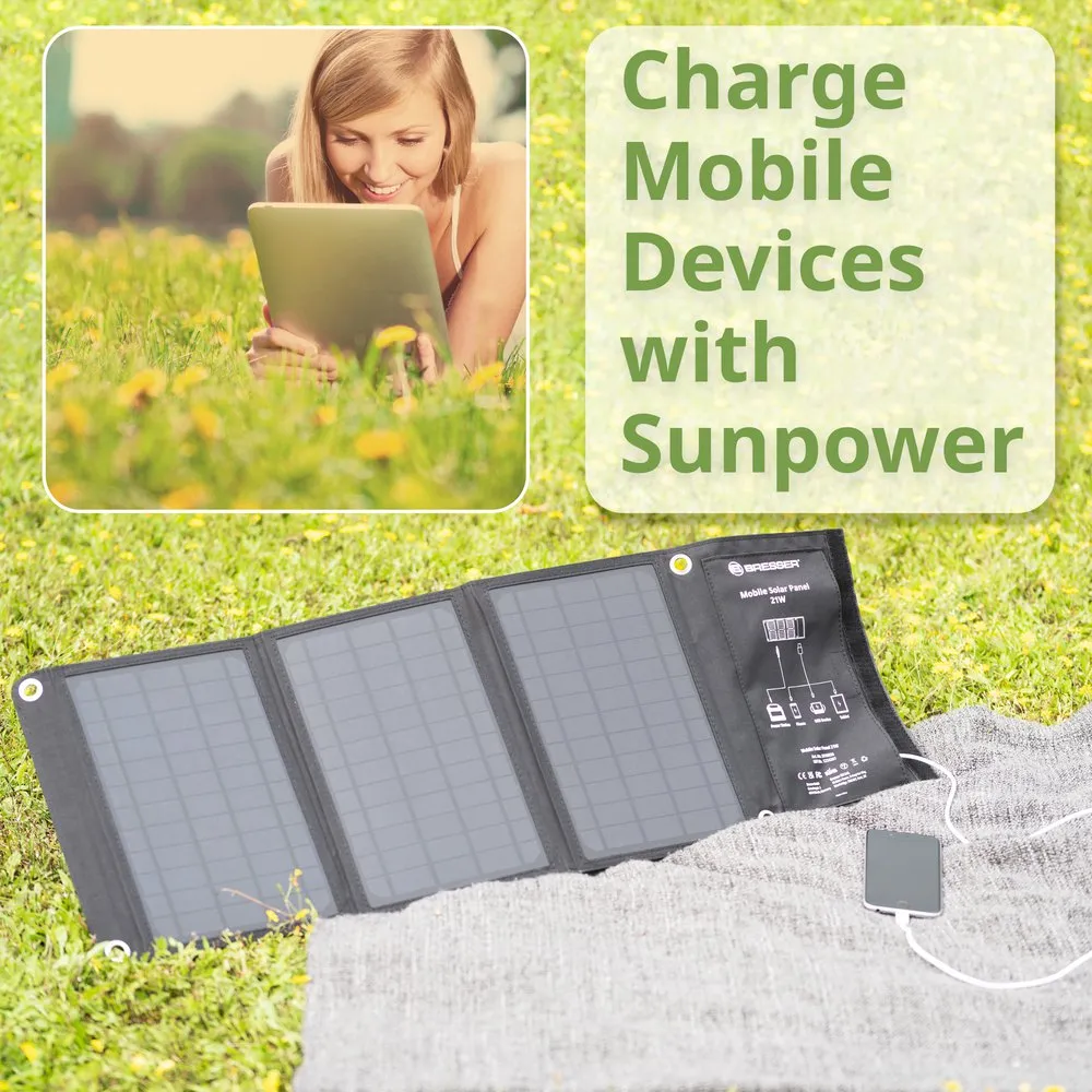 Bresser Solar Usb Dc Output Mobile 21w Ladegerät, Black / grey, One Size Bresser Solar Usb Dc Output Mobile 21w Ladegerät, Black / grey, One Size