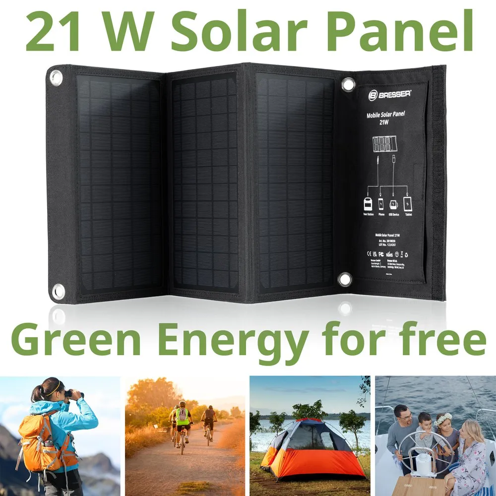Bresser Solar Usb Dc Output Mobile 21w Ladegerät, Black / grey, One Size Bresser Solar Usb Dc Output Mobile 21w Ladegerät, Black / grey, One Size